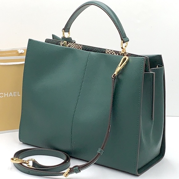 MICHAEL KORS PENELOPE LARGE TOP HANDLE RASING GREEN MULTI COLOR - Picture 4 of 15